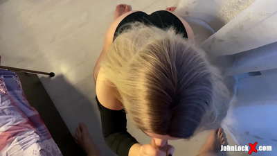 Redhead ਚੂਸਣ ਡਿਕ ਅਤੇ Fucking ਅੱਪ, ਉਸ ਦੇ ਗਧੇ 'ਤੇ ਕਮ ਪ੍ਰਾਪਤ ਕਰਨਾ